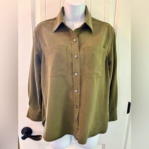 Banana Republic Olive green blouse.Petite XS